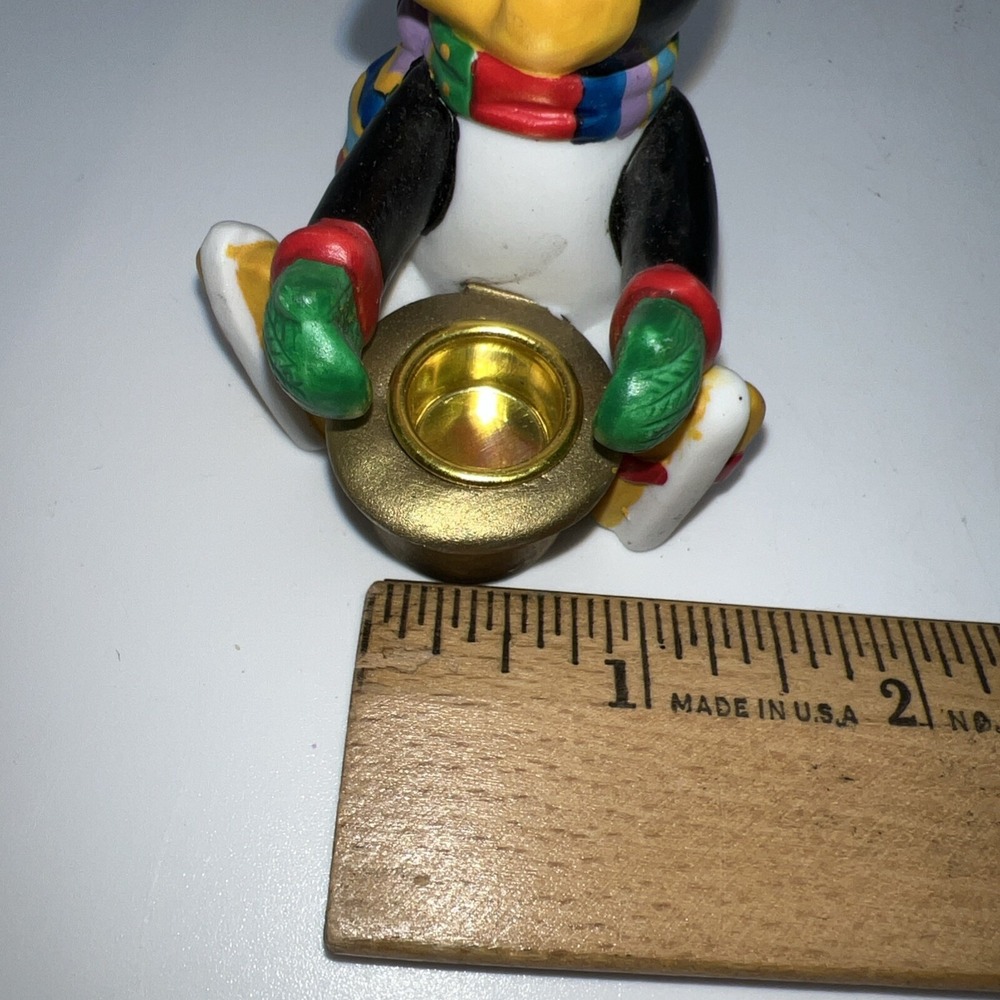 Vintage 1995 Penguin Christmas Candle Holders Set Of 4 - Picture 9 of 15